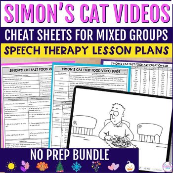 Simon's Cat Speech Therapy Cheat Sheets for Spring, Summer, Fall, Winter, Etc.