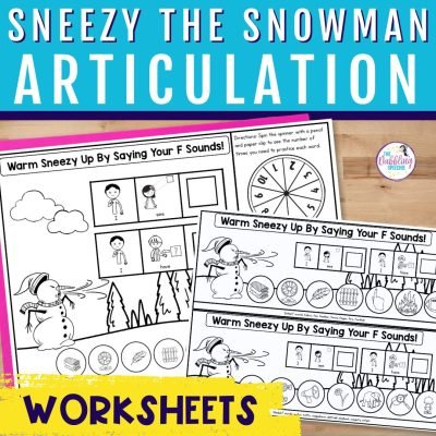 Sneezy the snowman articulation worksheets