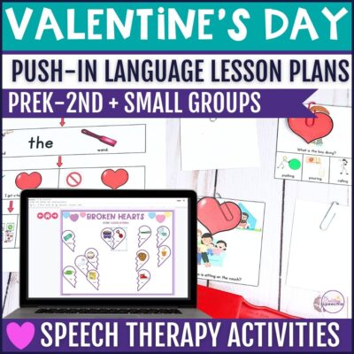 Valentine's day speech therapy push-in lesson plans