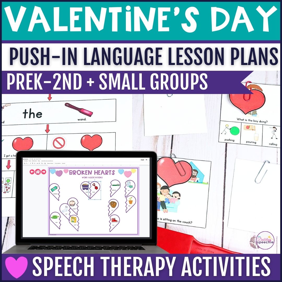 Valentine's day speech therapy push-in lesson plans