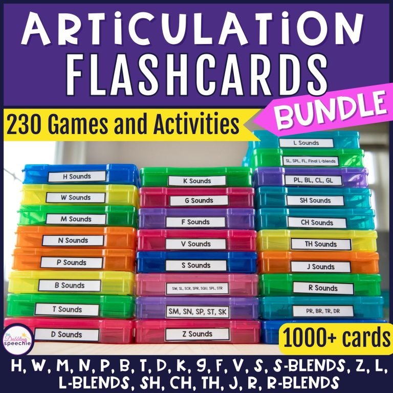 articulation flashcards with games and activities for high trial drill practice.