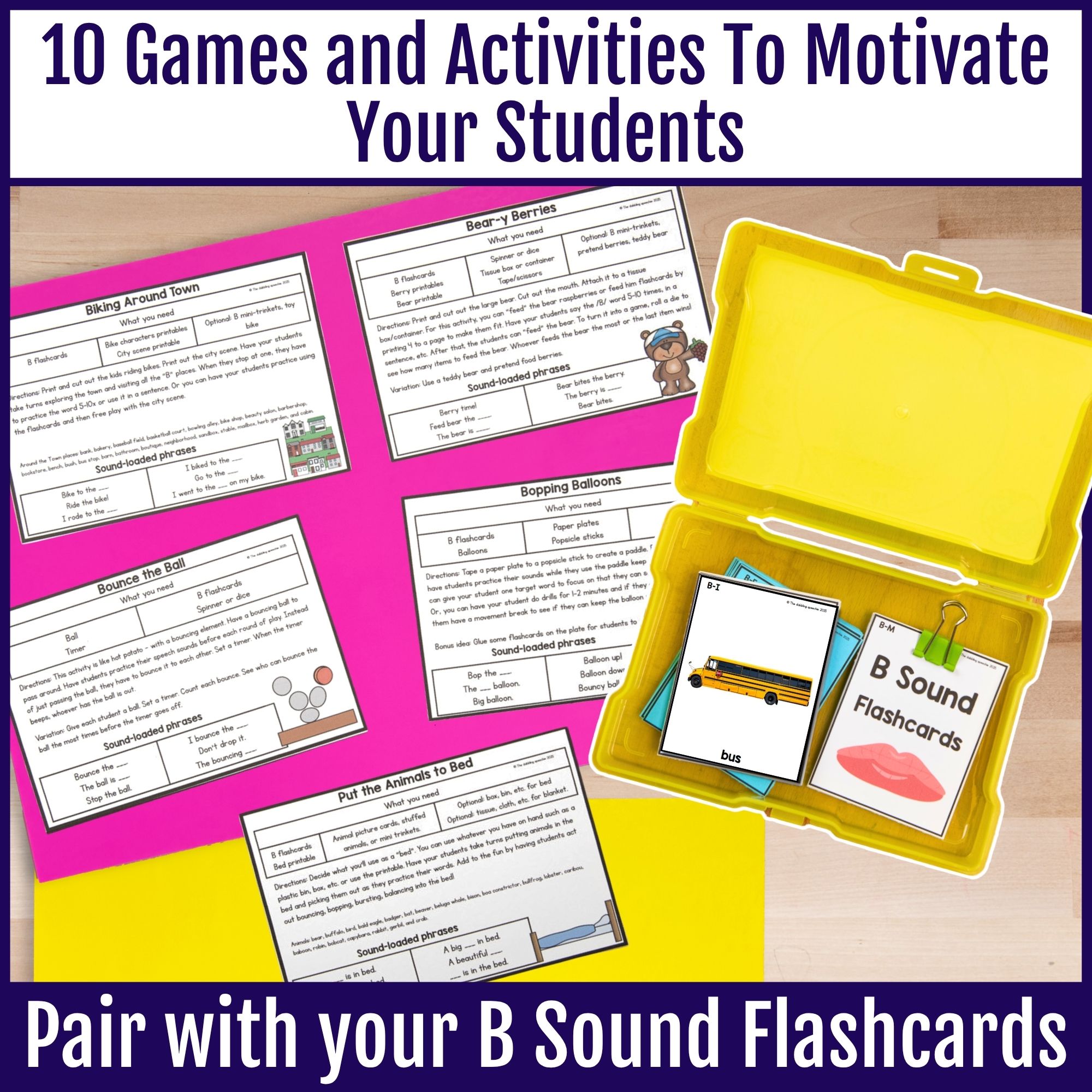 B Articulation Flashcards and Games Initial, Medial and Final B Sound Words - Image 3