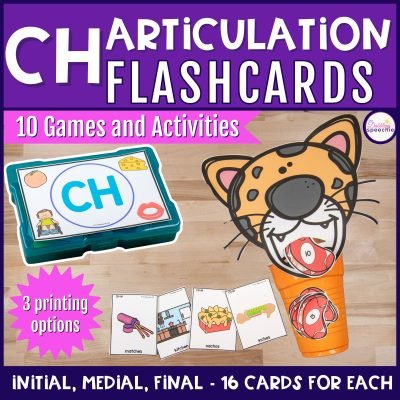 CH articulation flashcards and games for easy and motivating drill practice.