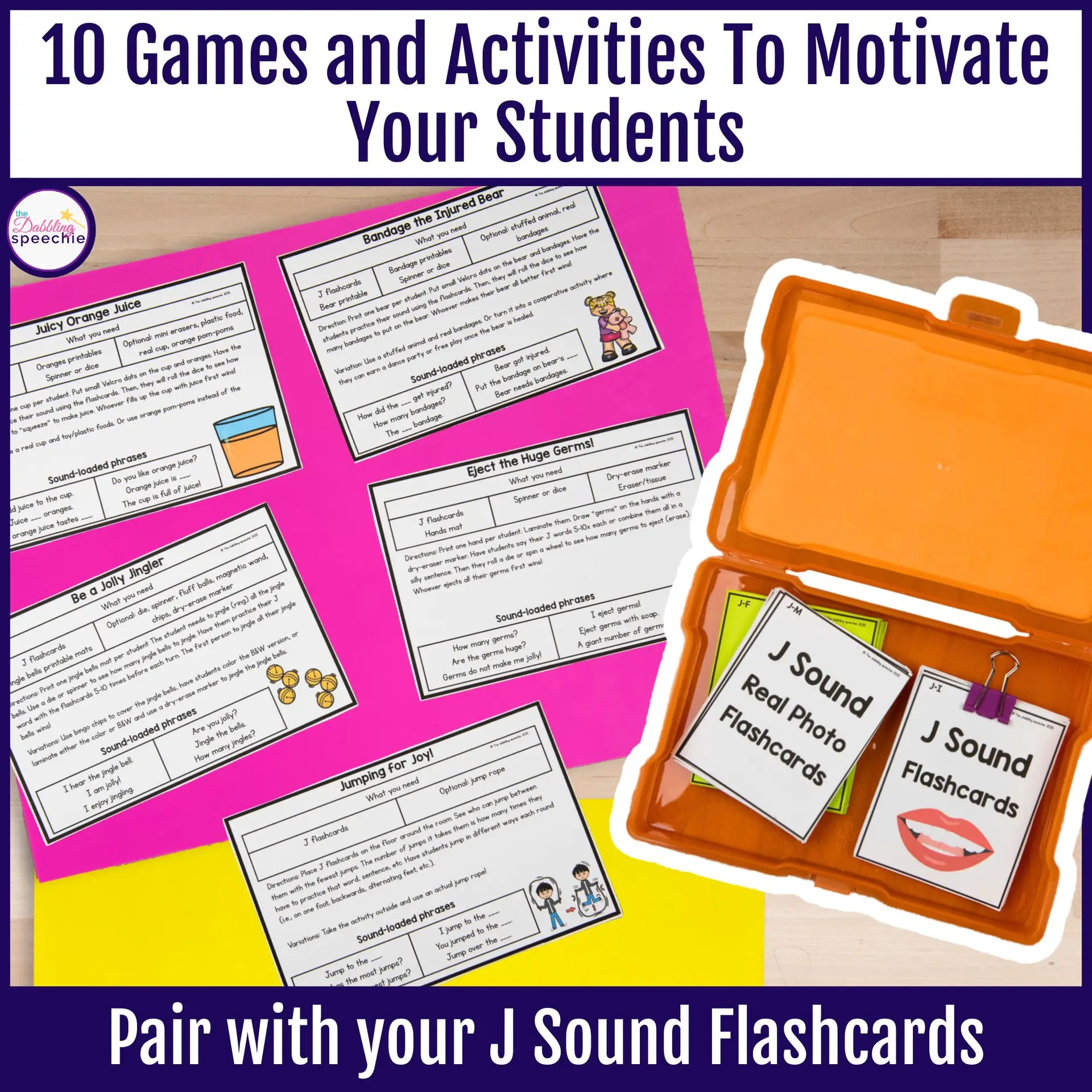 J Articulation Flashcards for Speech Therapy W/ Real Photos & 10 Games & Activities - Image 2