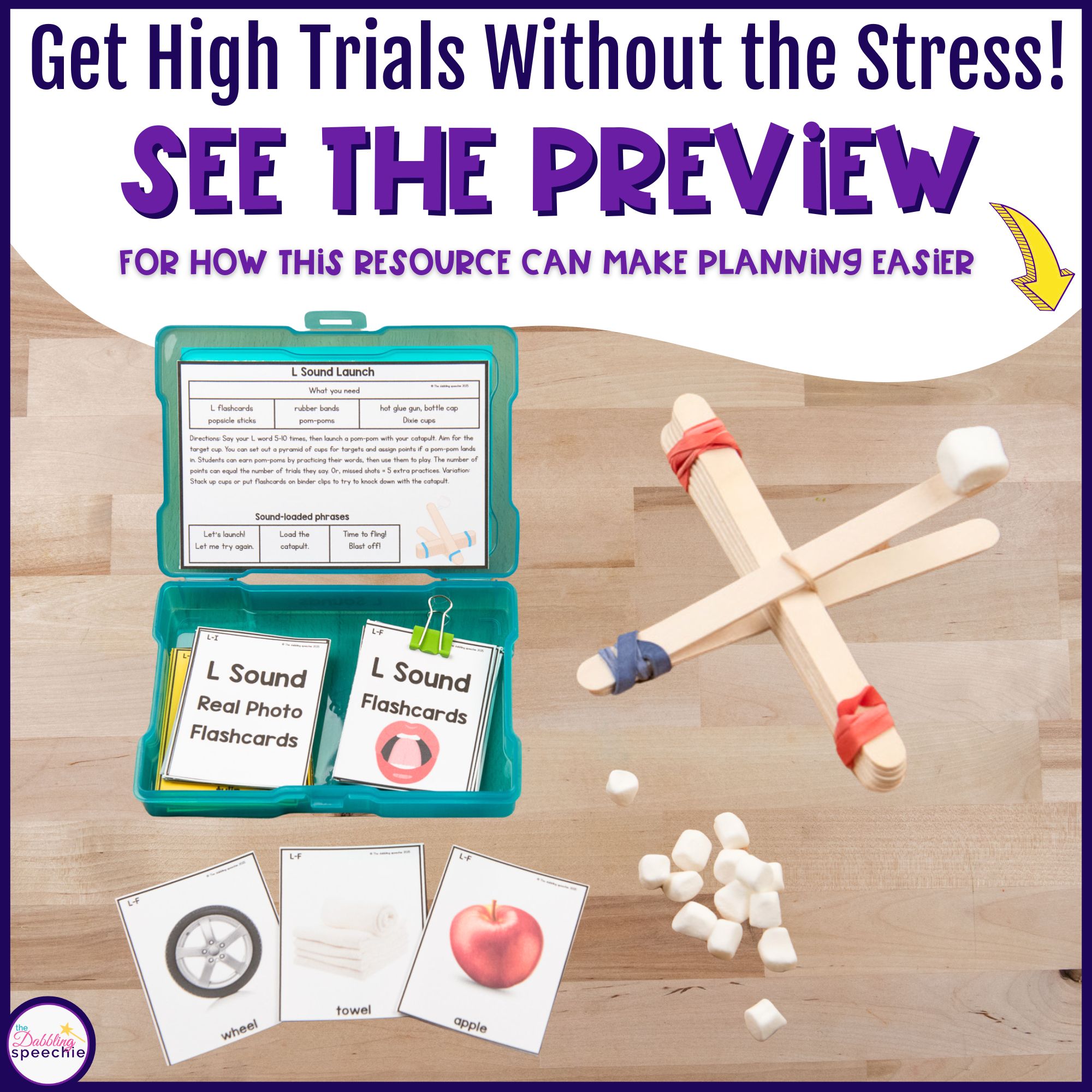 L articulation flashcards with games and activities for high trial drill practice.