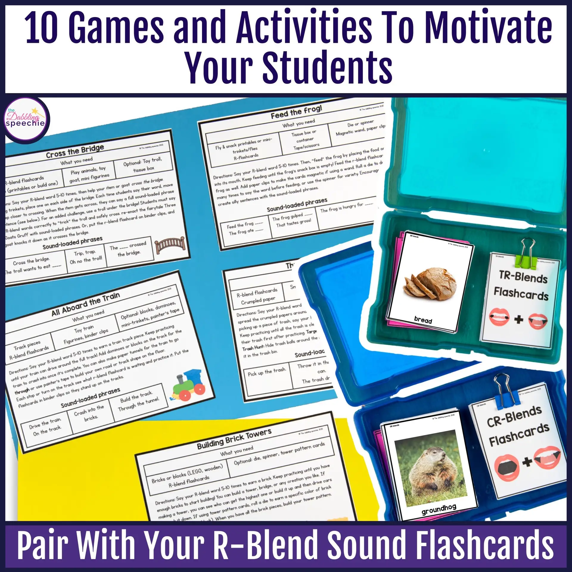 R-Blends Articulation Flashcards Activities and Games for Speech Therapy - Image 2