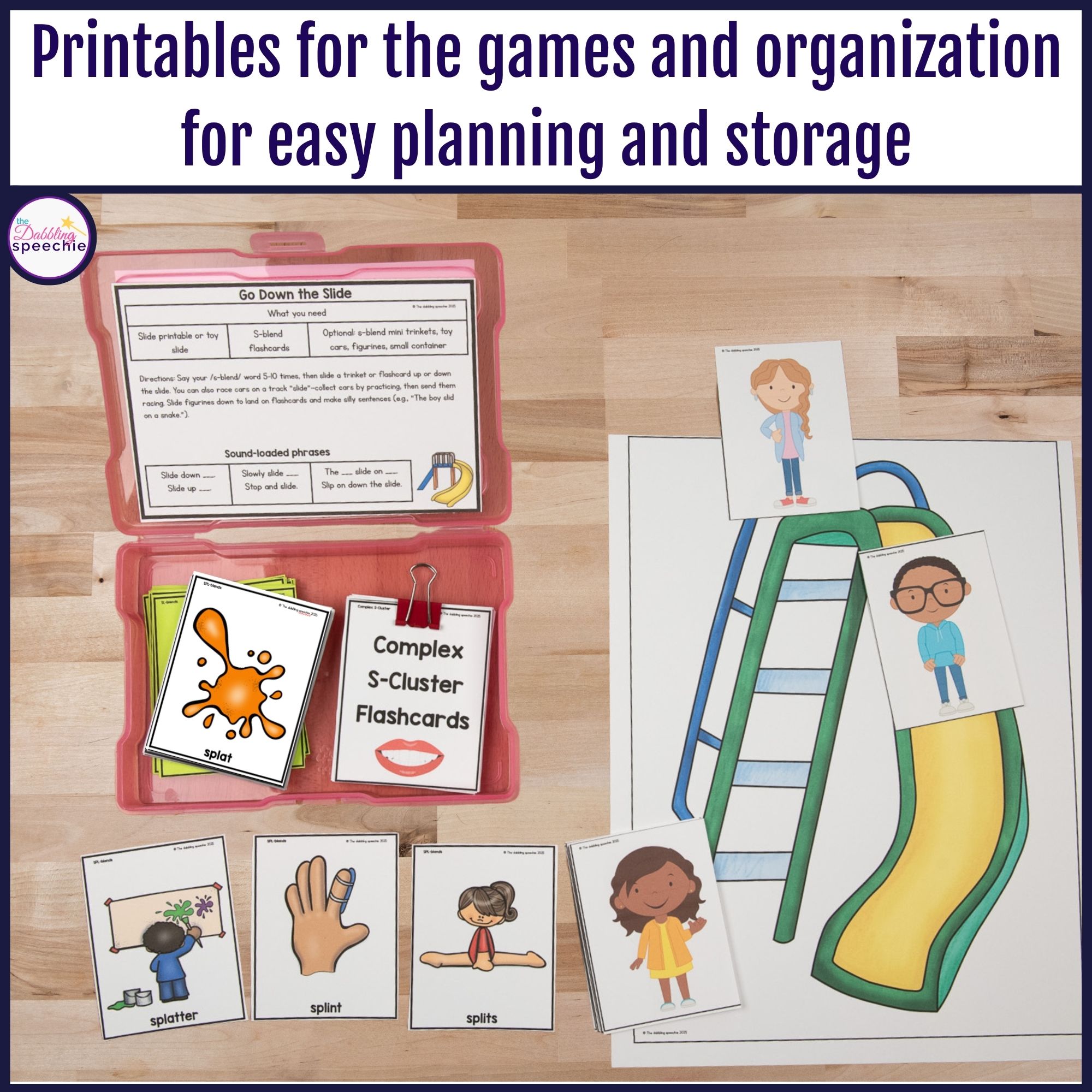s-blends articulation flashcards for games and activities.