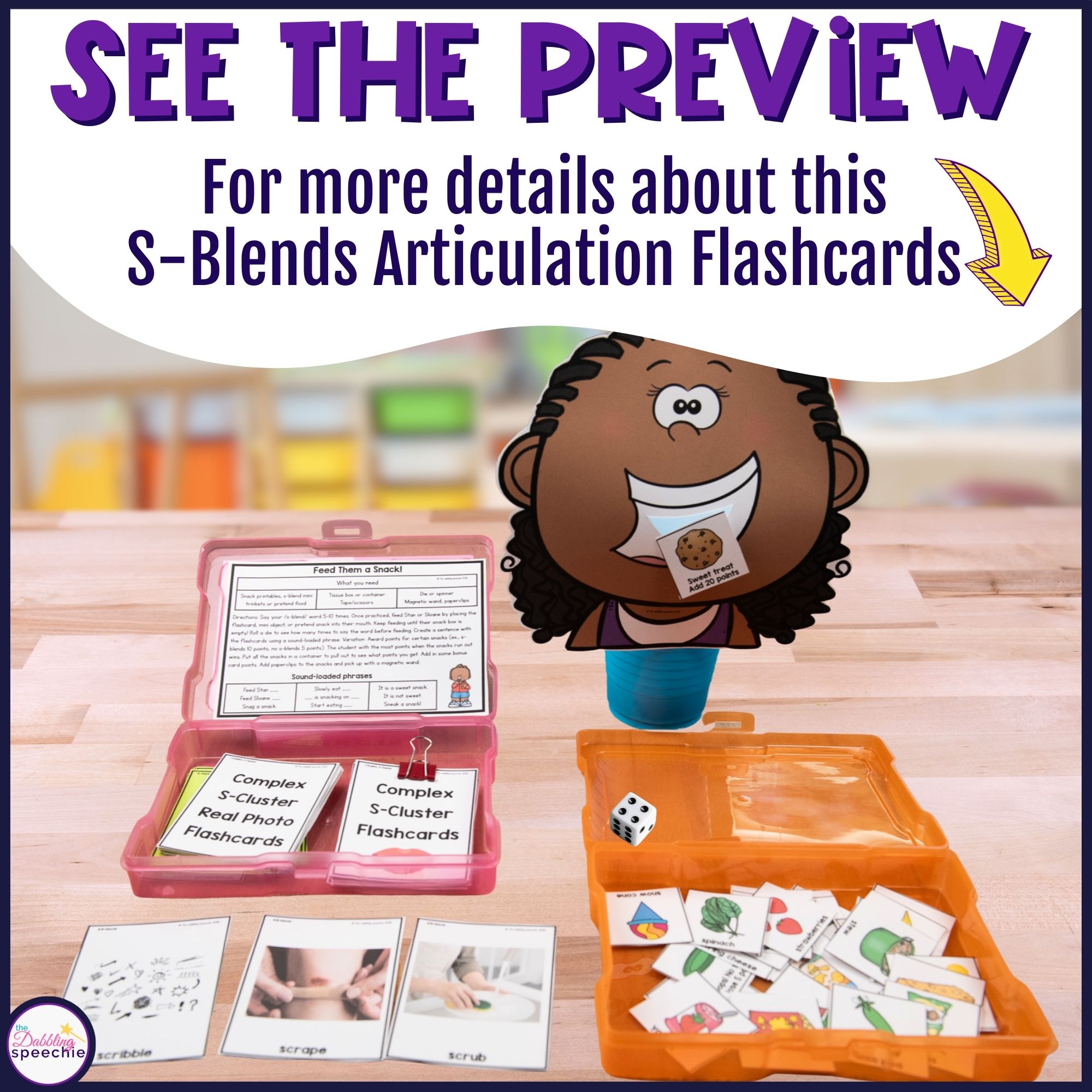 s-blends articulation flashcards for games and activities.