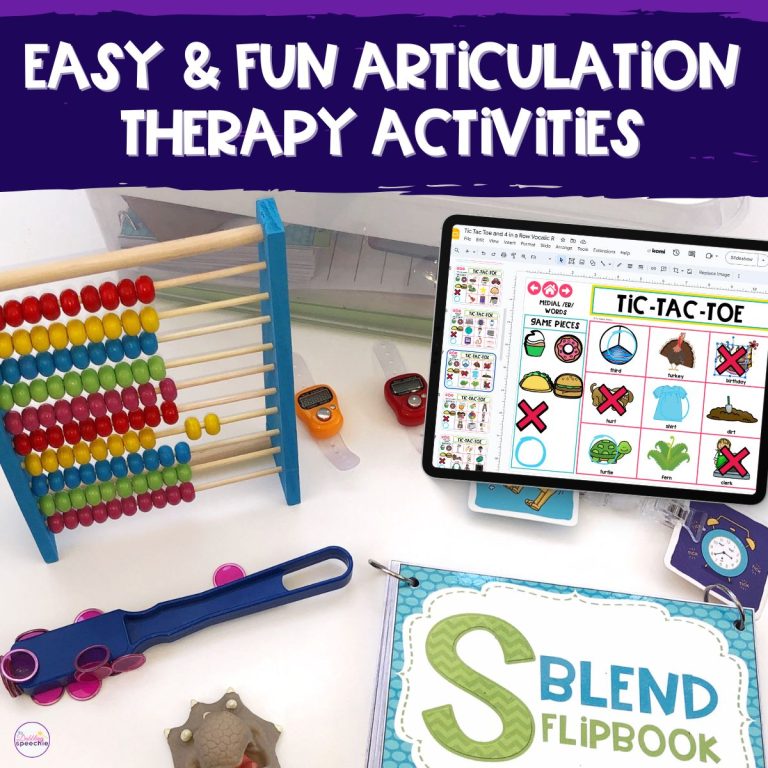 articulation therapy activities for preschool and elementary.