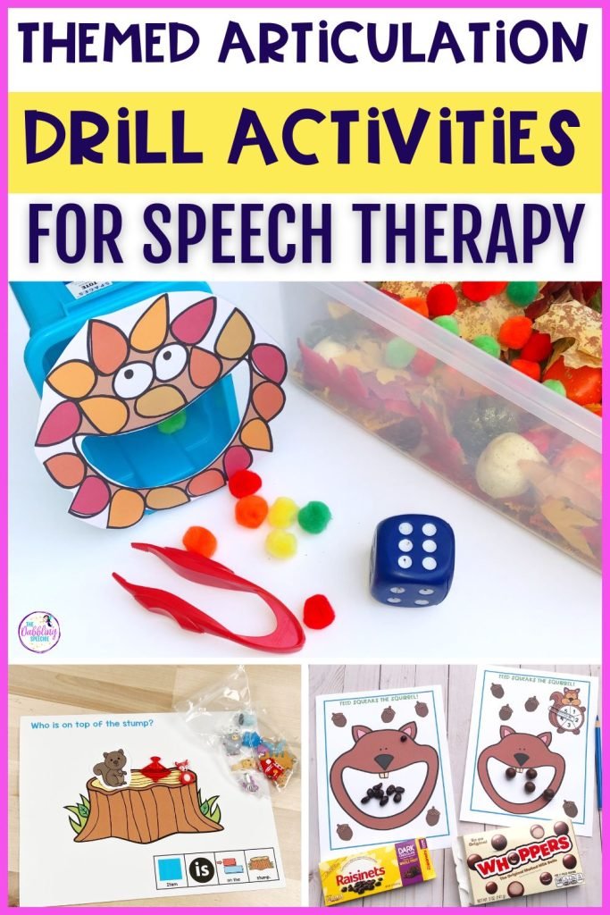 articulation therapy ideas for themes!