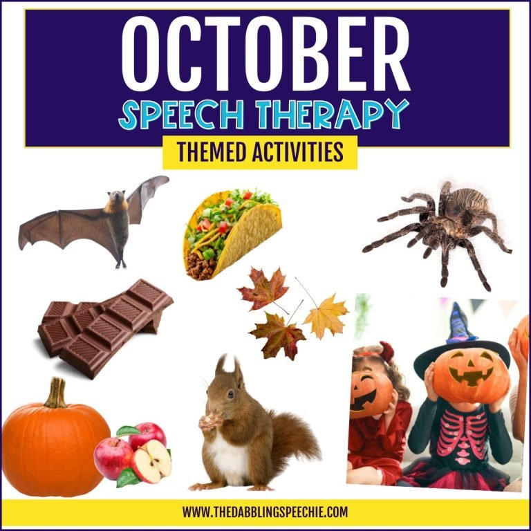 October speech therapy themes for lesson planning.