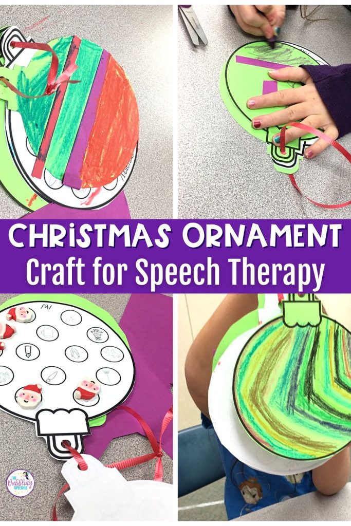 Christmas ornament craft for speech therapy
