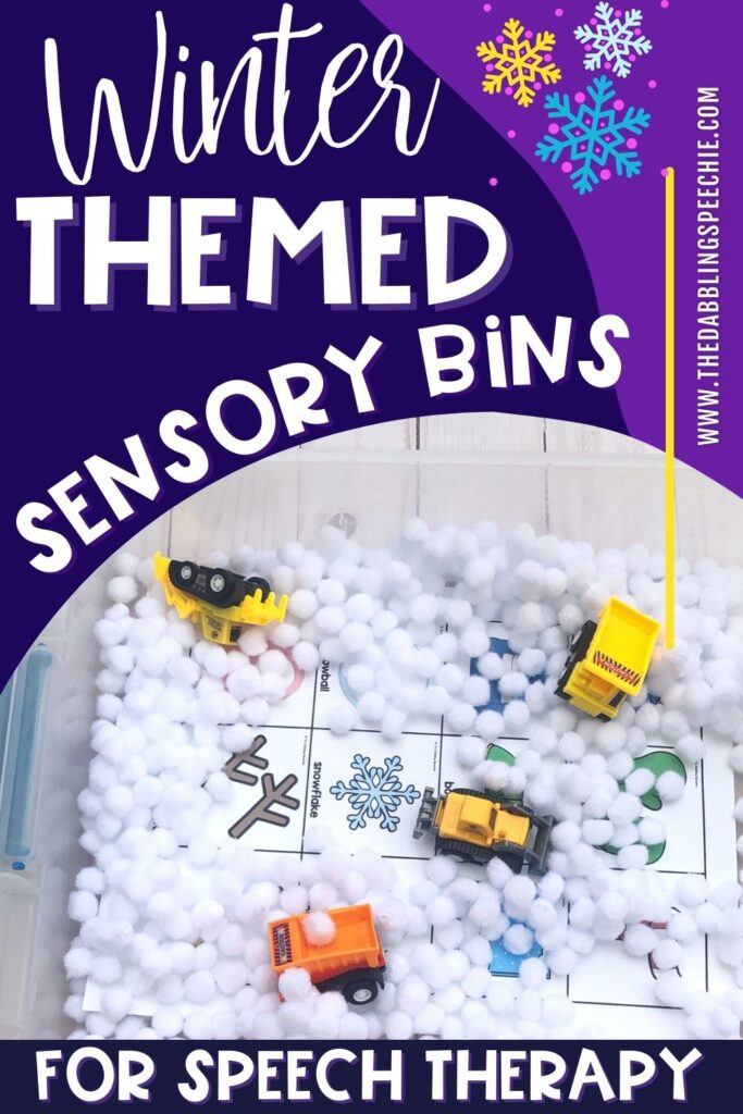 Get fun winter preschool sensory bin ideas for articulation and language goals.