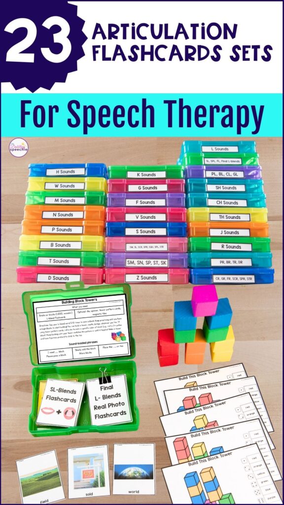 articulation cards used in speech therapy sessions
