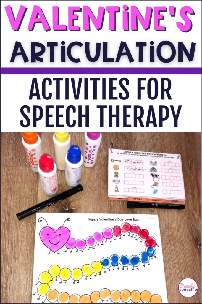 Free Valentine’s Day articulation craft for speech therapy sessions