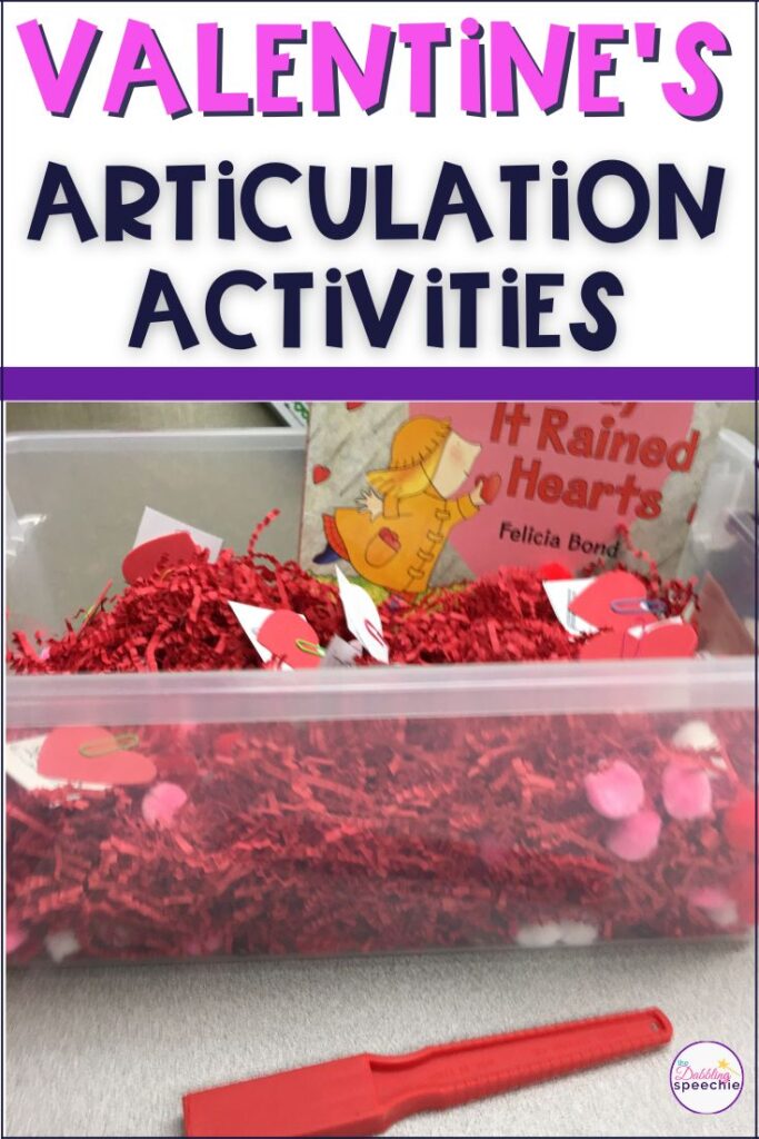 Valentine’s Day articulation activity using flashcards with paper clips and a magnetic wand