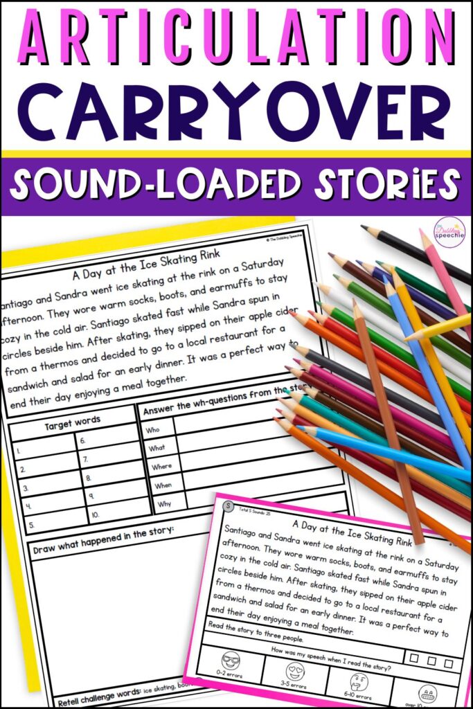 Carryover articulation activities for stories and reading