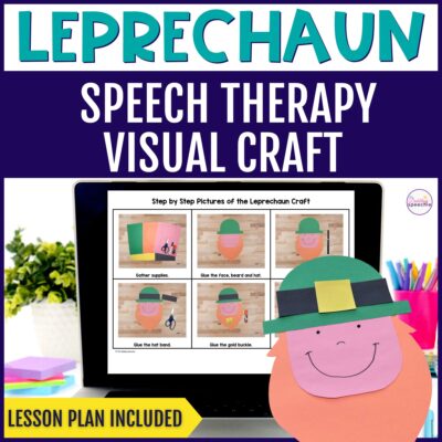Low prep leprechaun speech therapy craft with visual supports for special education