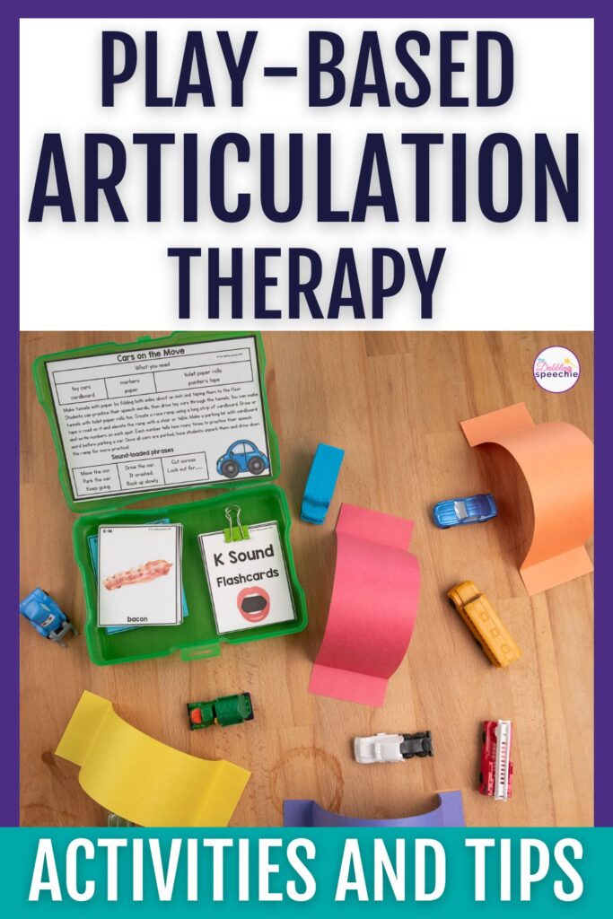 Play based articulation therapy tips and activities to use with your students.