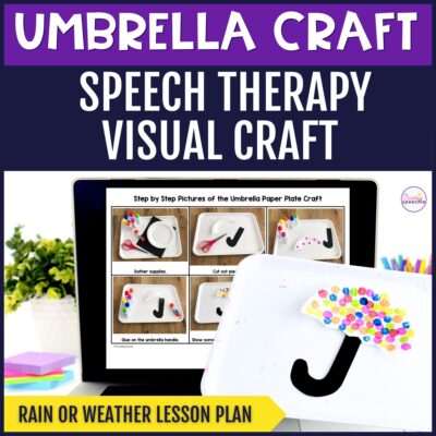 Weather rainy day umbrella speech therapy craft