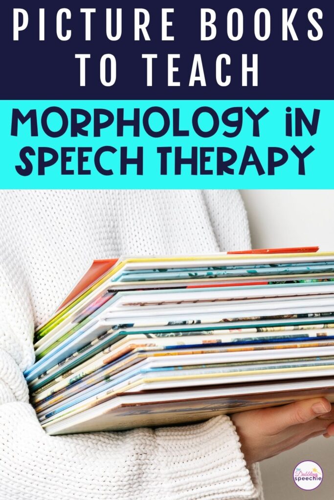 Pictures for speech therapy to teach morphology to students with language impairments.