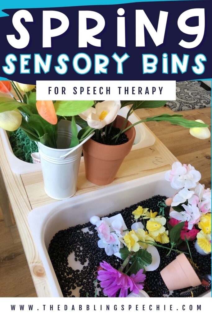 Spring sensory bin ideas for a flower garden