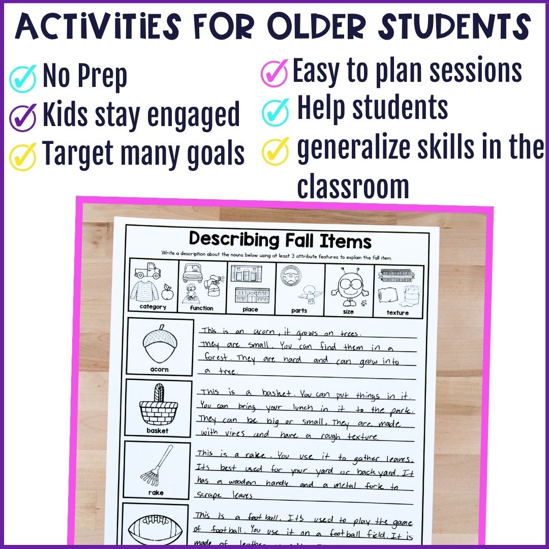 Seasonal Speech Therapy Middle School Activities Spring, Summer, Fall & Winter - Image 3