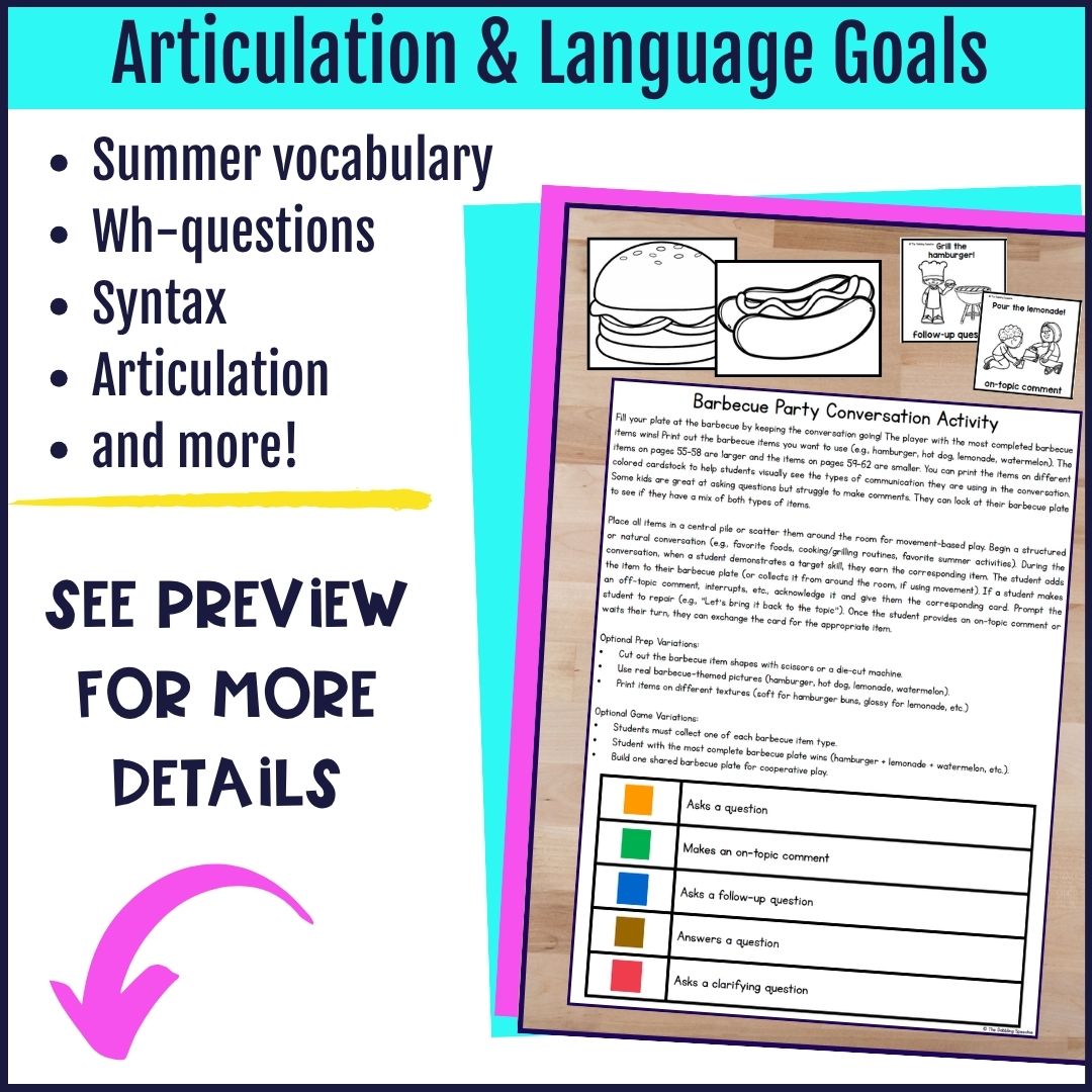 Summer Speech Therapy Activities for Middle School No Prep Articulation Language - Image 4