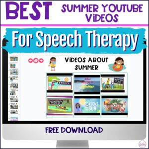 Get summer videos for speech therapy with a free Google Slides.