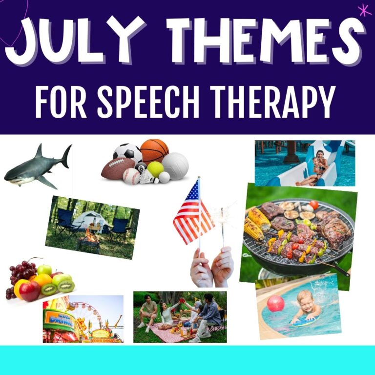 July speech therapy themes for preschool and elementary