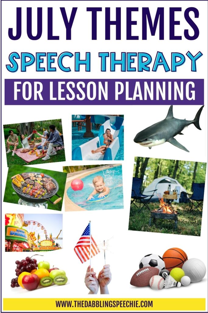 Learn about July speech therapy themes you can plan for your preschool and elementary mixed groups.